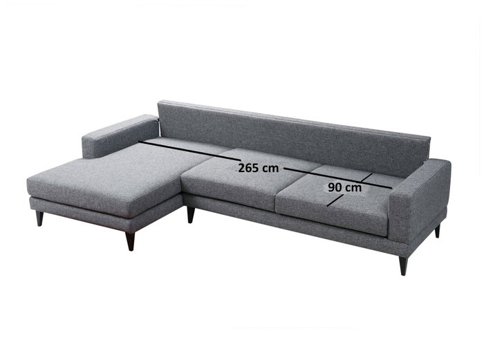Atelier Del Sofa Left (Chl+3R) Sofá Cama Esquinero Gris Oscuro 303x160 cm